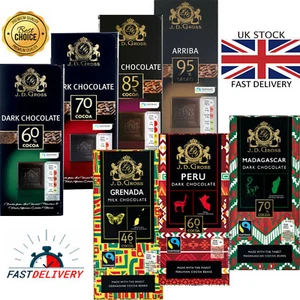 FAIRTRADE DARK CHOCOLATE - 70%, 85%, 95% Cocoa - J.D.Gross ARRIBA DARK CHOCOLATE - Picture 1 of 38