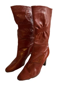 Women's Red/Orange Caressa genuine leather boots. Size 8N Excellent condition. - Picture 1 of 8
