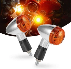 2PCS For Suzuki Boulevard C50 M50 C90 Amber Turn Signal Lights Chrome Bullet - Picture 1 of 12