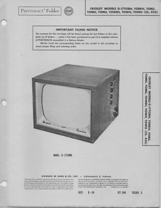 1954 CROSLEY G-17TOBH TELEVISION SERVICE MANUAL PHOTOFACT 17TOBU 17TOMH 17TOMU + - Picture 1 of 1