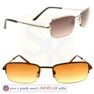 SUN READERS SEMI RIMLESS Reading Sunglasses +100 to+400 SPRING HINGE SLIM HEIGHT - Picture 1 of 16