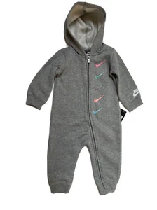 NWT NIKE Baby 1-PC Hooded Long Sleeve Romper, NEW STYLES; Sizes 3M thru 24M - Picture 1 of 34