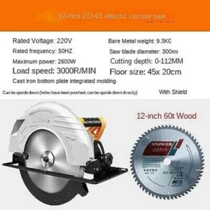 High-power Electric Circular Saw 12 Inch 305MM Portable Woodworking Electric Saw - Picture 1 of 7