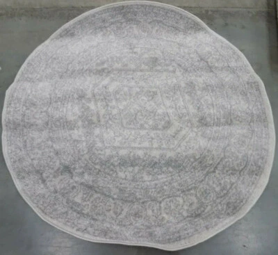 IVORY / SILVER 4' X 4' Stained Rug Reduced Price 1172597758 ADR108B-4R - Image 1 of 4