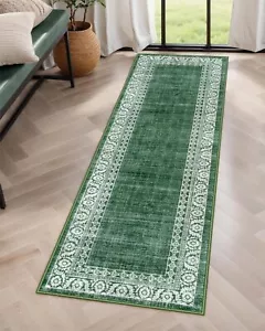 2x6 Green Bathroom Runner Rugs Non Slip WashableCarpet Runners for Hallway 6f... - Picture 1 of 9