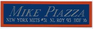 PLACA DE IDENTIFICACIÓN DE MIKE PIAZZA NEW YORK METS PARA TU CAMISETA DE BÉISBOL AUTOGRAFIADA firmada - Imagen 1 de 2