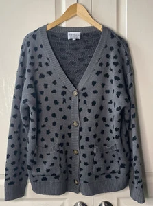 Hayden Los Angeles Women’s Sweater Leopard Black Gray Button Down Sz S - Picture 1 of 5
