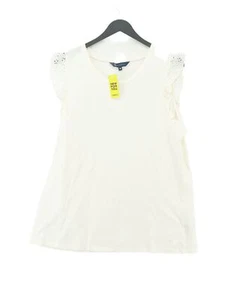 Crew Clothing Women's Top UK 18 White 100% Cotton Short Sleeve Round Neck Basic - Picture 1 of 5