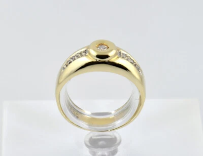 Diamant Ring 585/000 14 K Gelbgold 7 Diamanten zus. 0,10 ct - Bild 1 von 4