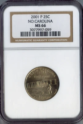 2001 North Carolina State Quarter NGC MS66 Business - Image 1 of 2