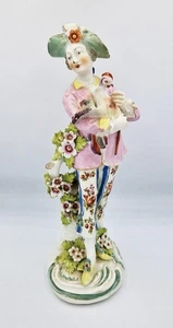 GEORGISCHER DERBY PORZELLAN ITALIENISCHER SCHÄFERHUND FIGUR um 1760 - Bild 1 von 8