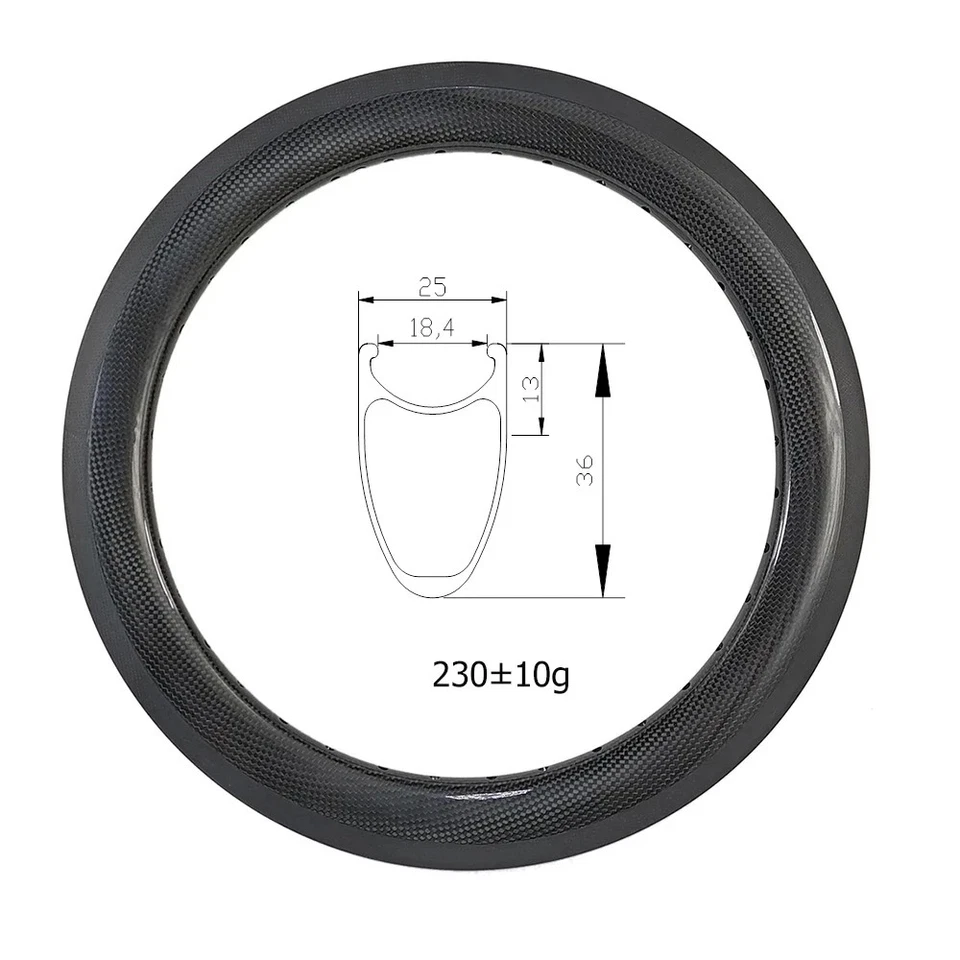 12in 305 36x25mm Kid's BMX Bicycle Clincher Carbon Fiber Rims 24 28 32 36Holes - Image 1 of 4