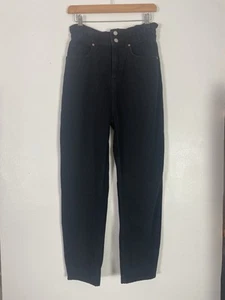 Pantalones de mezclilla negros Mango Paperbag - talla EU 38 - UK 10 aprox - Imagen 1 de 6