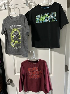 Lot Of 3 Boys T-Shirts Sizes Active 5/5/5T (Buzz Lightyear-Marvel-Dunk Swish Go) - Image 1 of 4