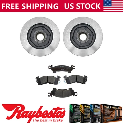 Front Kit Brake Rotor and Hub & Ceramic Brake Pads For 1977 GMC K15 - Raybestos - Image 1 of 4