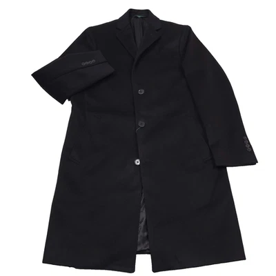 $495 B by Brooks Brothers Mid-Weight Black Wool Overcoat Mens Size 40R - Image 1 of 4