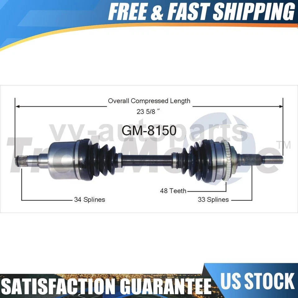 Eje delantero izquierdo TrakMotive CV eje 1 pieza para Chevrolet Cavalier 1998-2005 Foto 1 de 1