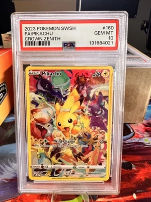Pikachu (Secret) 160/159 Crown Zenith Holo PSA 10 - Image 1 of 2
