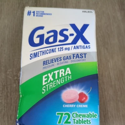 Gas X Extra Fuerza 72 Comprimidos Masticables Cereza Alivio Gas Simeticona 125 Mg Foto 1 de 2