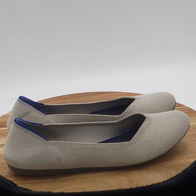 Rothy's The Flat Mujer Talla 11 Lino Ojo de Pájaro Gris Punta Redonda Neutro Sin Cordones Planos Foto 1 de 4