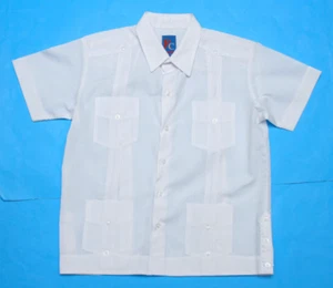 Camicia Renato ragazzo Guayabera quattro tasche manica corta bianca tg 8/9 - Foto 1 di 3
