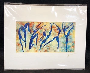 Original Zewei O’Connor Textile Print Art “Dance” Signed 14” X 11” Total Size - Picture 1 of 4