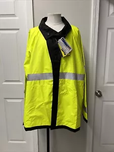 XXXX-LARGE BLAUER 26991 REVERSIBLE RAIN JACKET BLACK / HI VIS YELLOW 4XL REG - Picture 1 of 10