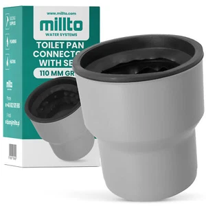 Millto™ WC Anschlussstutzen 110 Mit Gummi Dichtungen Außermittig Anschlussrohr - Bild 1 von 5