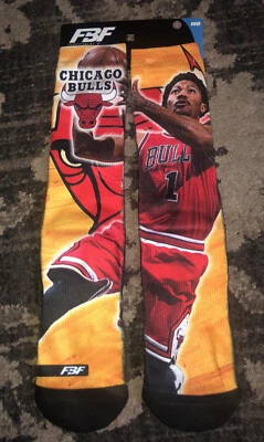 Chicago Bulls NBA FBF Originales Derrick Rose #1 Equipo Gráfico Calcetines Medianos 5-10 Foto 1 de 4