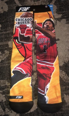 Chicago Bulls NBA FBF Originals Derrick Rose #1 Team Graphic Socks Medium 5-10 Cover