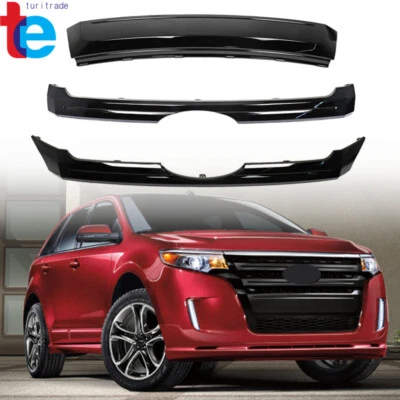 Glossy Black Front Upper & Center & Lower Grille Fit For 2011-2014 Ford Edge Foto 1 de 4