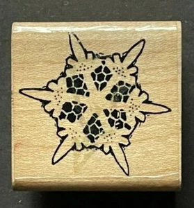 Winter Season Snowflake Symbol Weather Stamps By Impression Wood Rubber Stamp - Picture 1 of 5