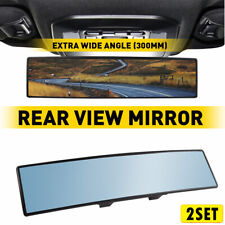 2Set 12" Large Universal Car Rear View Mirror Wide Angle Interior Clip On Blue T