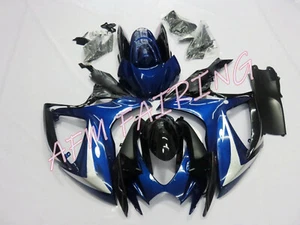 Dark Blue Black ABS Injection Bodywork Fairing Kit for GSXR600 GSXR750 2006 2007 - Picture 1 of 7