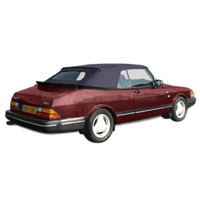 Top convertible Saab 900 1986-94 en tela azul Twillfast II con ventana de vidrio Foto 1 de 3