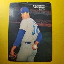 HOF NOLAN RYAN - 5000 K's #3 TEXAS RANGERS * 1990 MOTHER'S COOKIES MLB BASEBALL