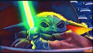 2 pack Saber Baby Yoda-like StarWars Vinyl Decal Window Bumper Sticker 5x3"  - Bild 1 von 4
