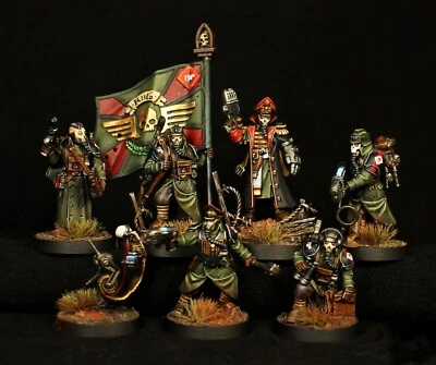 Krieg Command Squad раскрашенный Warhammer 40k Astra Militarum Корпус Смерти Крига - Изображение 1 из 2