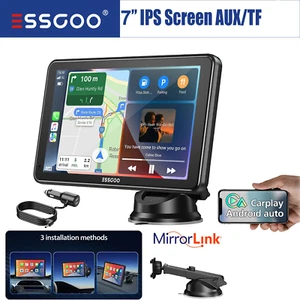 Apple CarPlay & Android Auto 7" Portable Touchscreen Head Unit Nav Bluetooth AUX - Picture 1 of 8