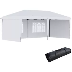 10x20 ft EZ Pop Up Outdoor Canopy Patio Party Wedding Event Tent with Sidewalls - Picture 1 of 9