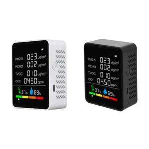 6 in 1 Carbon Dioxide TVOC HCHO Temperature Humidity Tester Air Quality Monitor - Picture 1 of 15