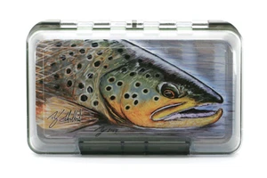 MONTANA FLY COMPANY MFC HALLOCK'S MARRÓN IMPERMEABLE MOSCA CAJA MEDIANA - Imagen 1 de 3