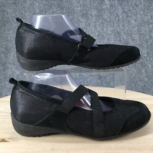 Munro American Shoes Womens 9.5 Wide Sport Mary Jane Straps Slip On Black Fabric