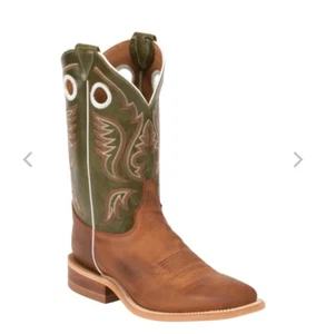 Justin Western Boots Mens 11" Pull On Steel Toe Square Toe Brown Ortholite 11 EE - Picture 1 of 5