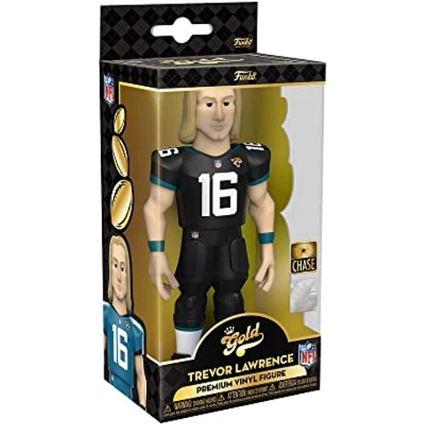 Gold 5" NFL: Jaguars-Trevor Lawrence CHASE Funko Vinyl Black Jersey Cover