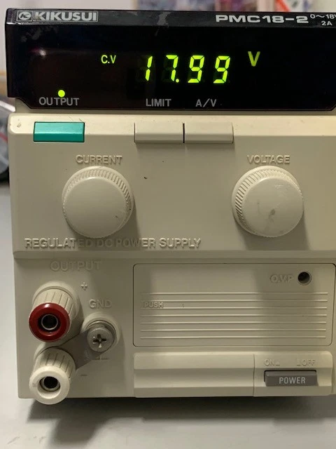 Kikusui Digital DC Regulated Power Supply Unit PMC18-2 (18VDC 2A) Used - Image 1 of 4