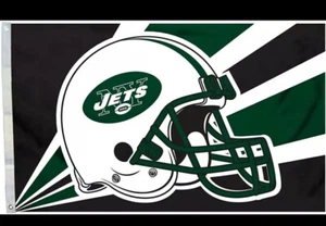 New York NY Jets NFL Helmet Deluxe 3x5 Indoor / Outdoor Banner Flag Brand New - Picture 1 of 6