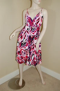 H&M Multi Color Print Adjustable Spaghetti Strap Crossover Chest Sun Dress~4 - Picture 1 of 8
