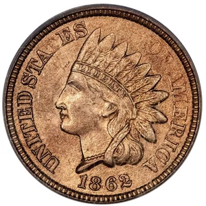 1862 Indian Cent - PCGS MS 63 - Choice Brilliant Uncirculated - Picture 1 of 4