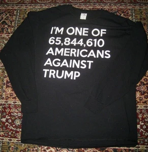 Anti Trump schwarzes Langarm T-Shirt Fruit of the Loom, neu ohne Etikett - Bild 1 von 6